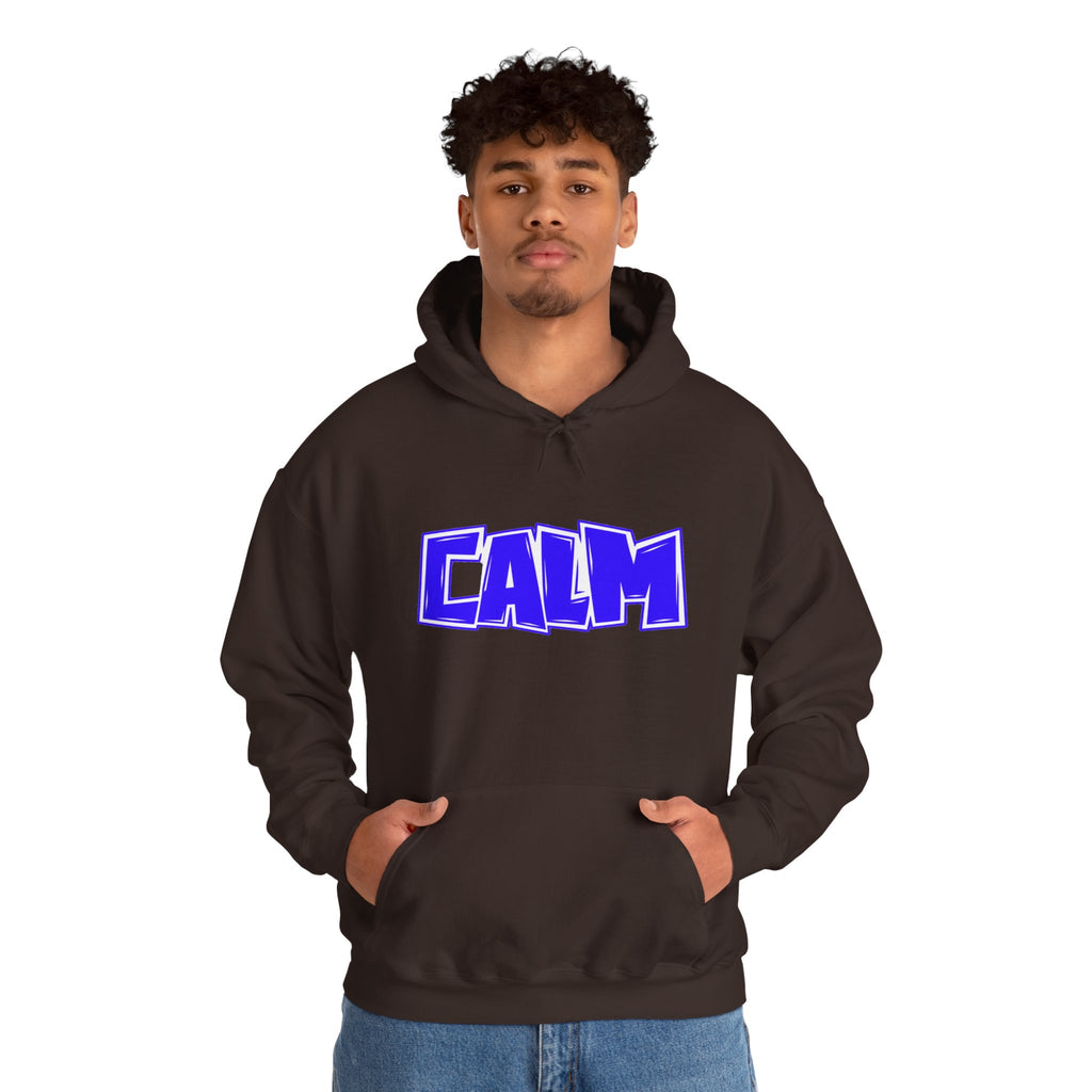 Calm Graphic Hoodie — Bold Blue Streetwear Pullover