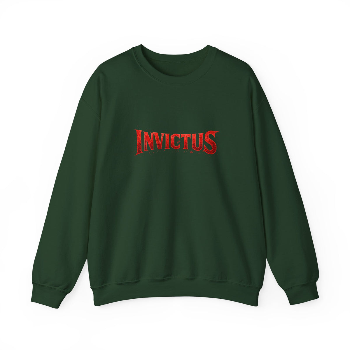 Invictus Crewneck Sweatshirt — Bold Red Script Pullover