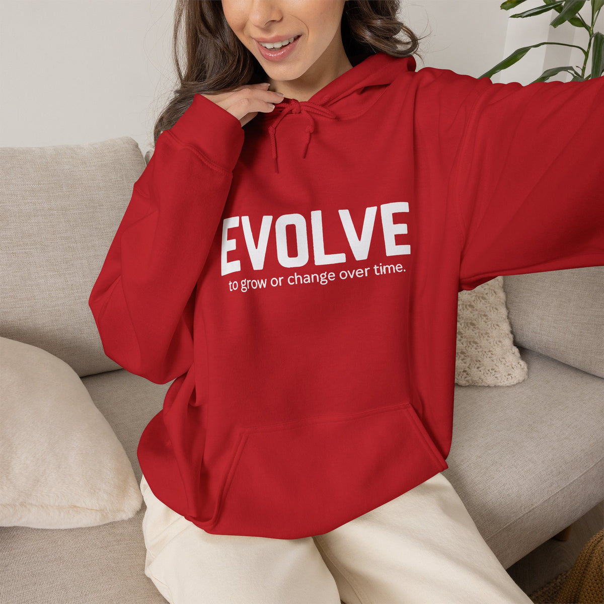 Evolve Hoodie – Inspirational "Evolve: to grow or change over time." Pullover Sweatshirt