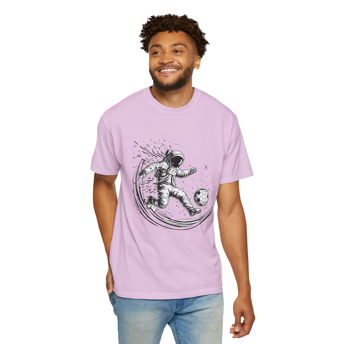 Astronaut Soccer T-Shirt — Space Football Graphic Tee