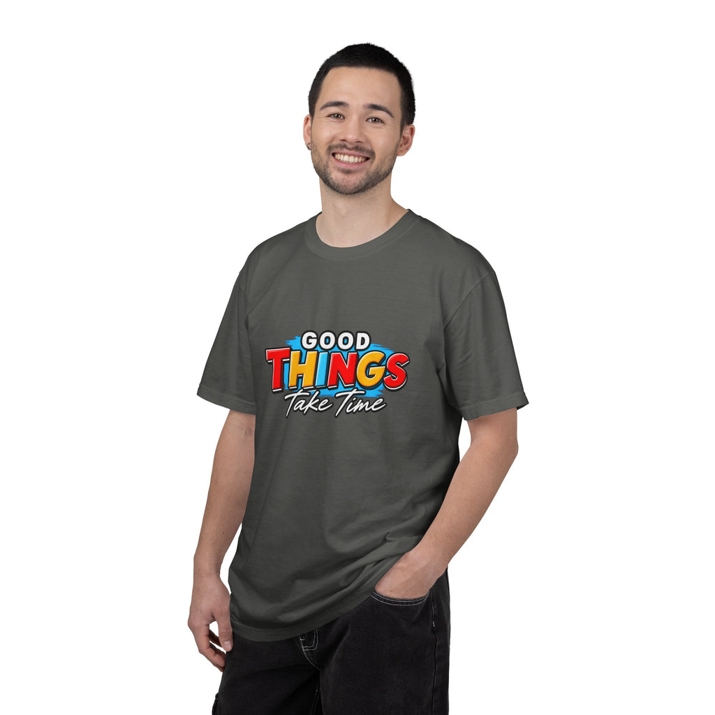 T-Shirt — "Good Things Take Time" Retro Graphic Tee