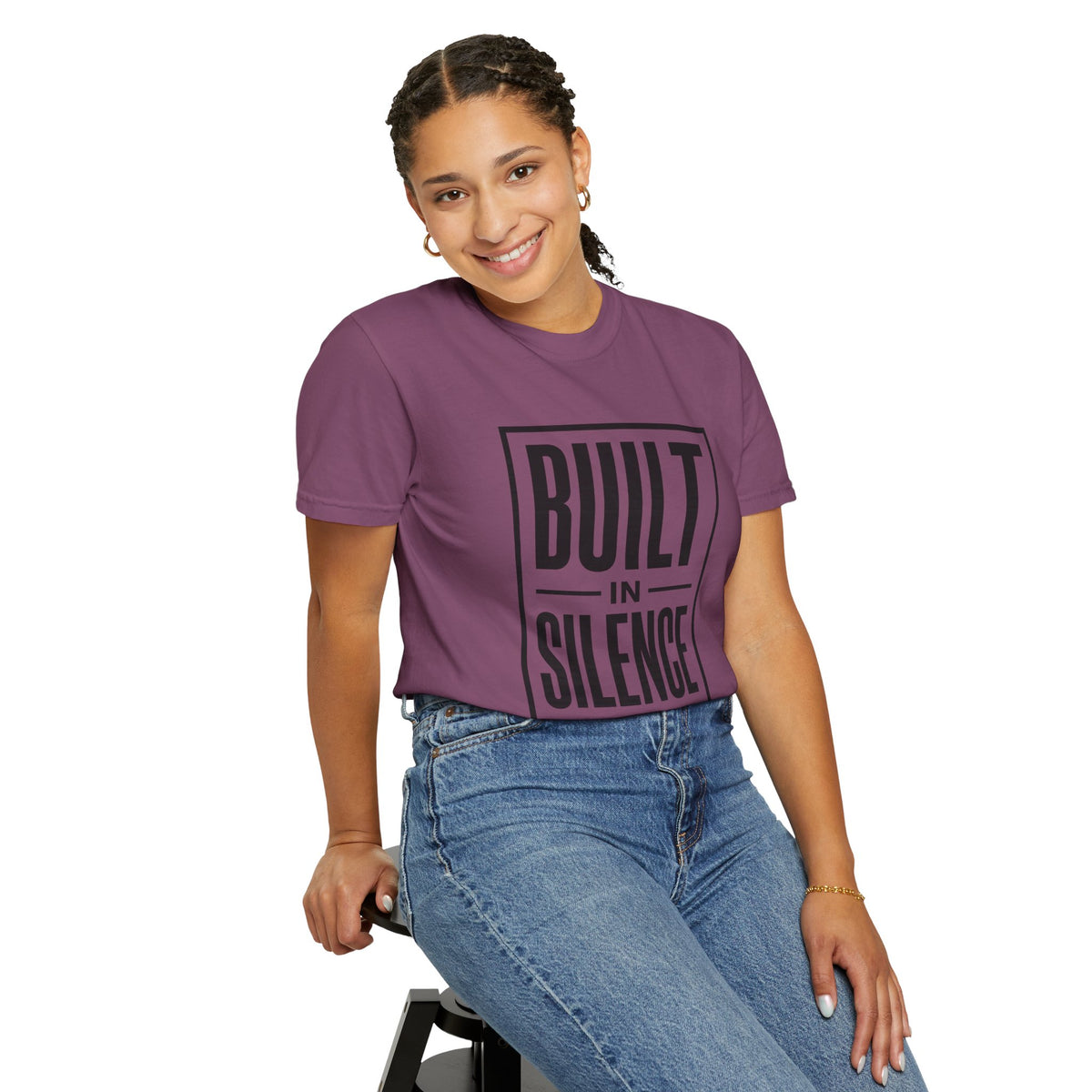 Built In Silence T-Shirt — Minimalist Bold Typography Tee