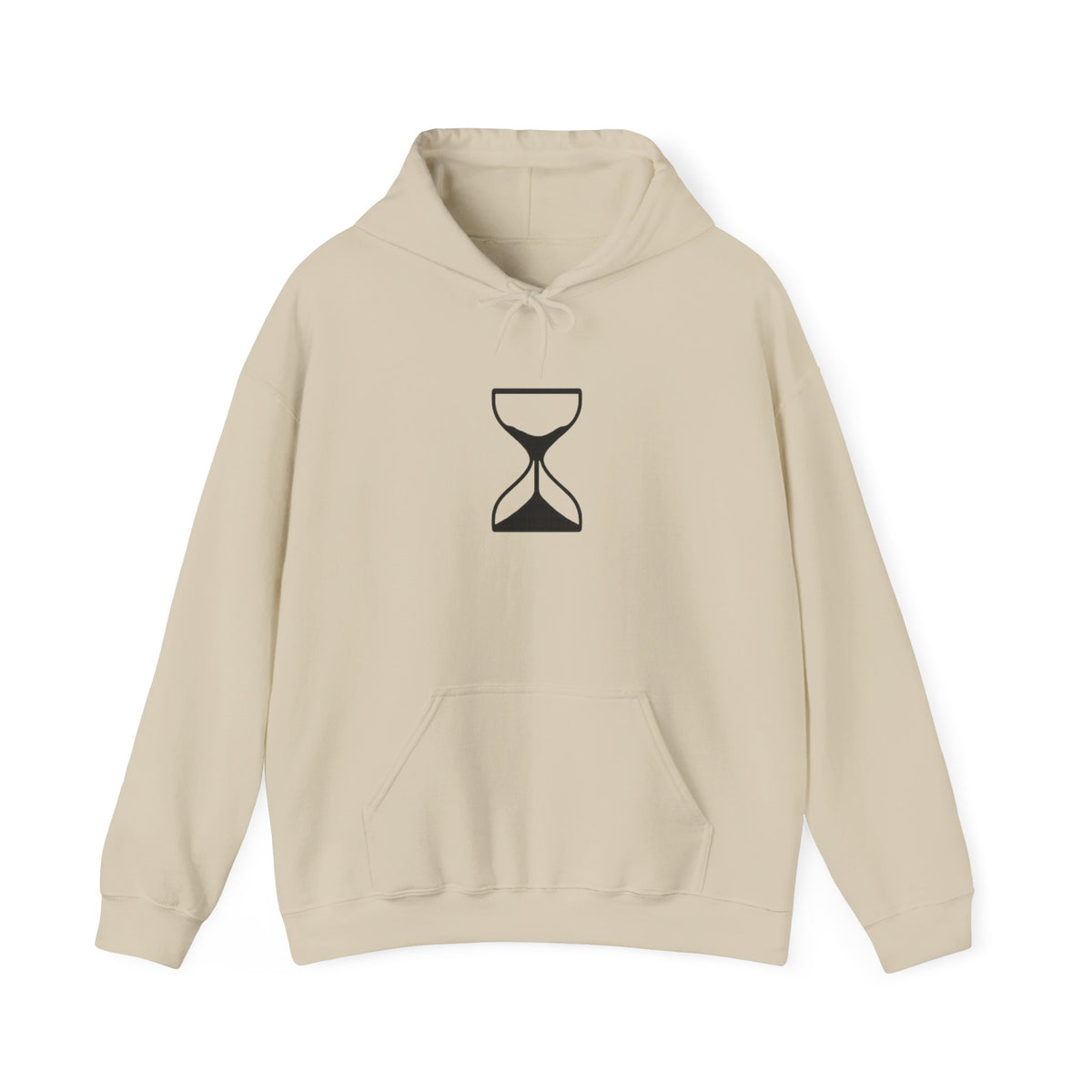 Hourglass Minimalist Hoodie — Simple Time Symbol Pullover