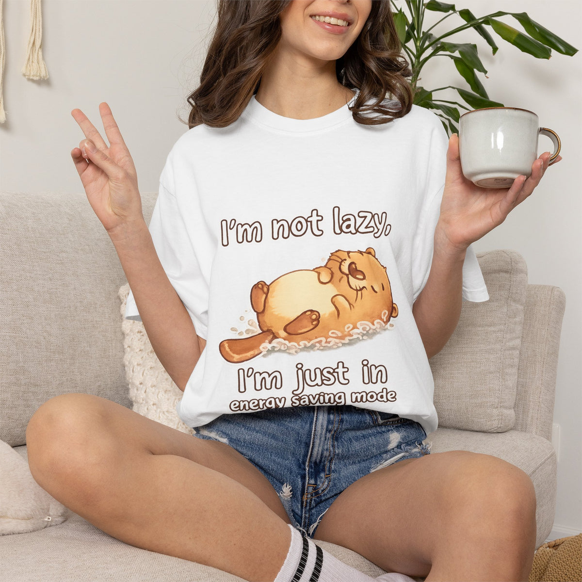 Funny 'I'm Not Lazy, I'm in Energy Saving Mode' T-Shirt