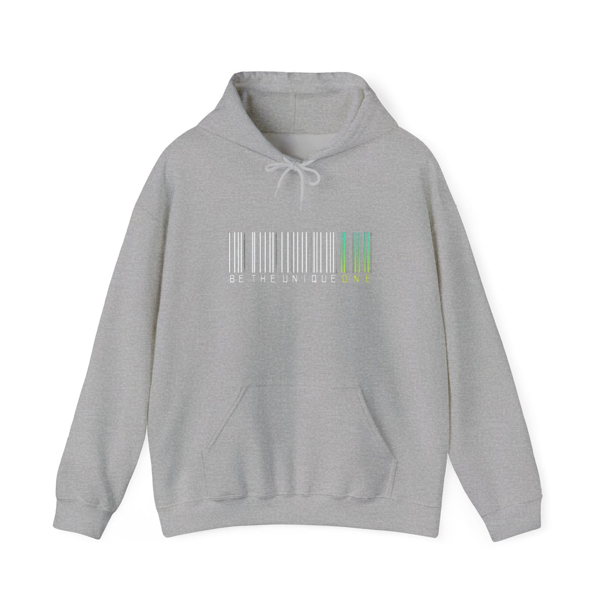 Unique One Barcode Hoodie — "Be the Unique One" Graphic Pullover