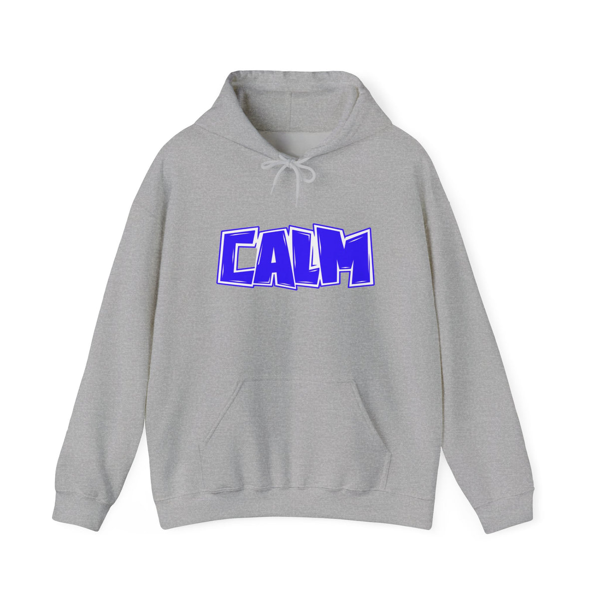 Calm Graphic Hoodie — Bold Blue Streetwear Pullover