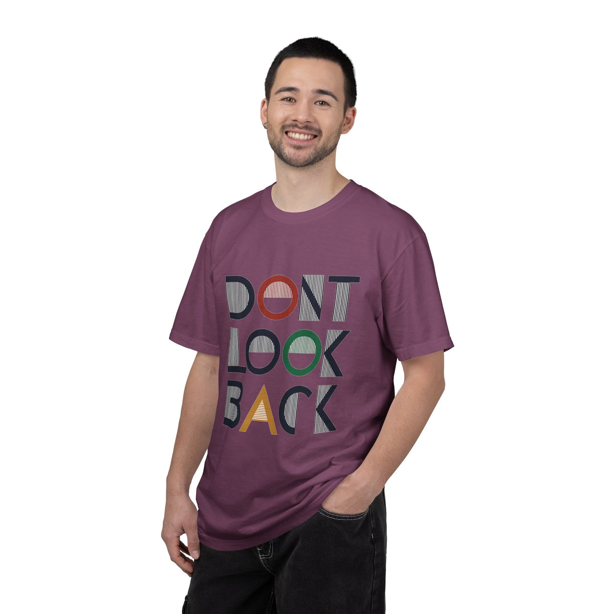 Don't Look Back T-Shirt — Retro Motivational Graphic Tee