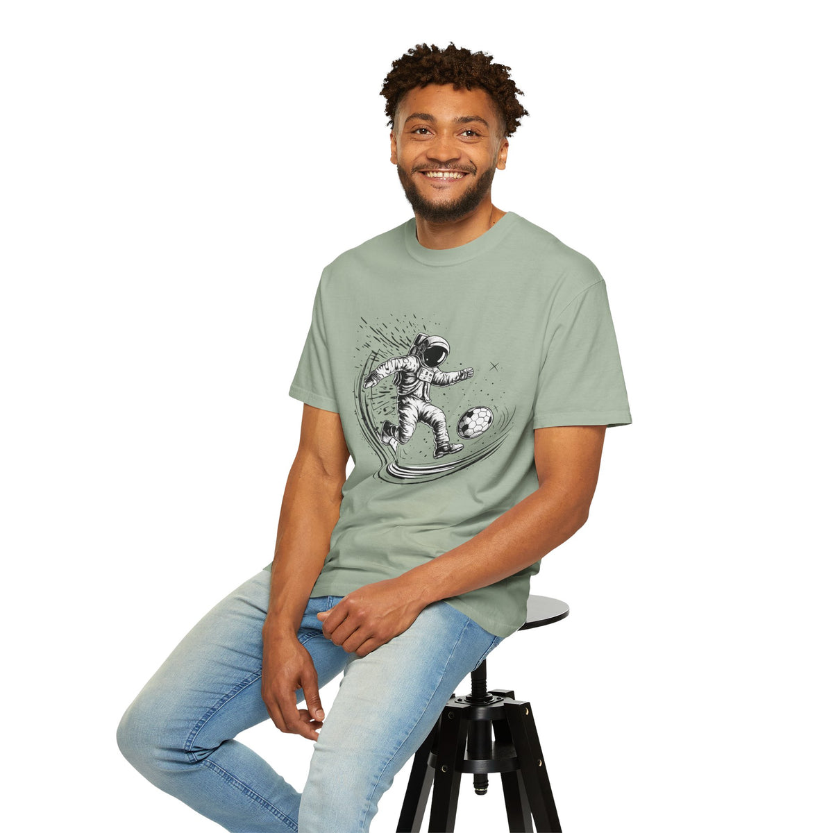 Astronaut Soccer T-Shirt — Space Football Graphic Tee