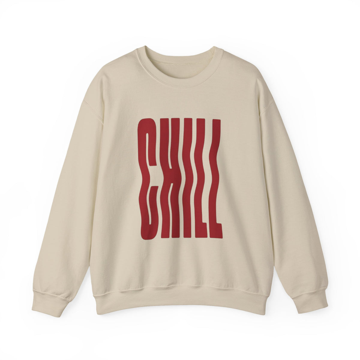 Chill Distorted Text Crewneck Sweatshirt