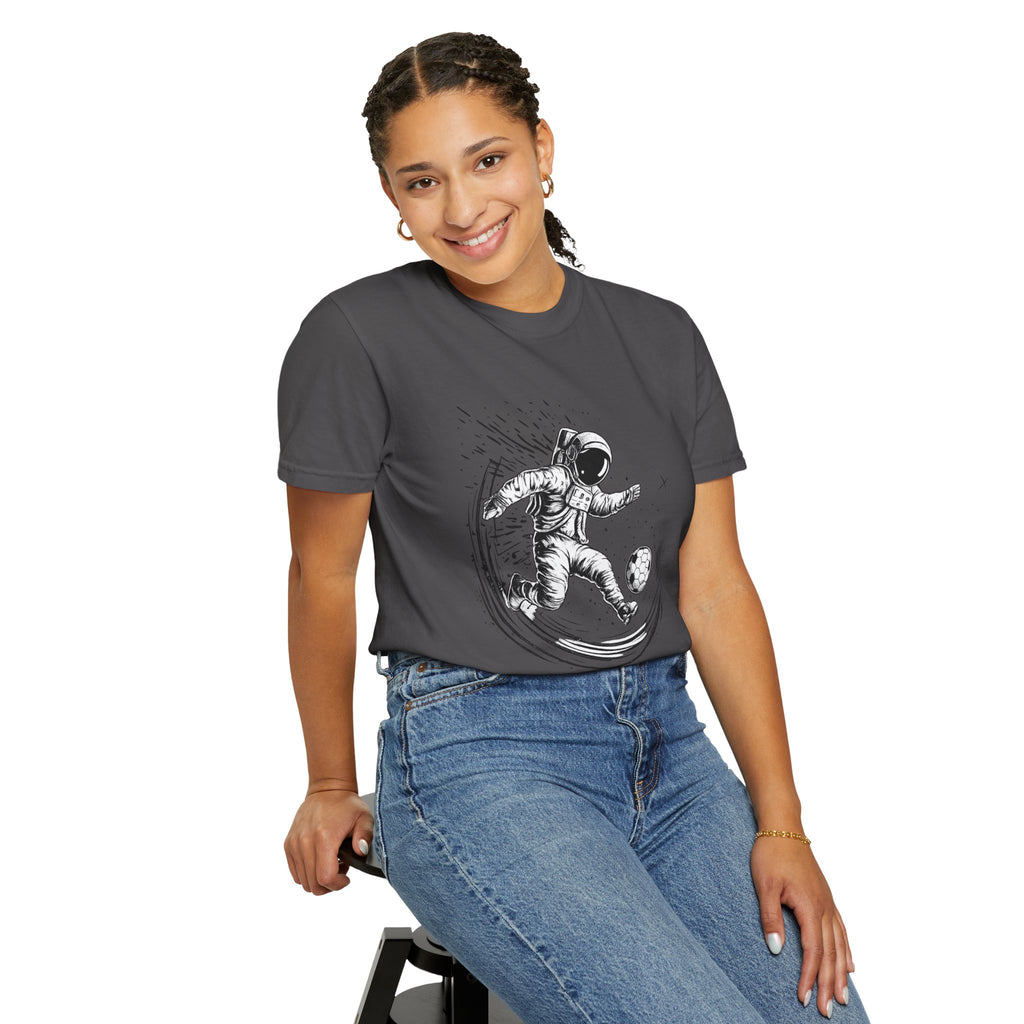 Astronaut Soccer T-Shirt — Space Football Graphic Tee