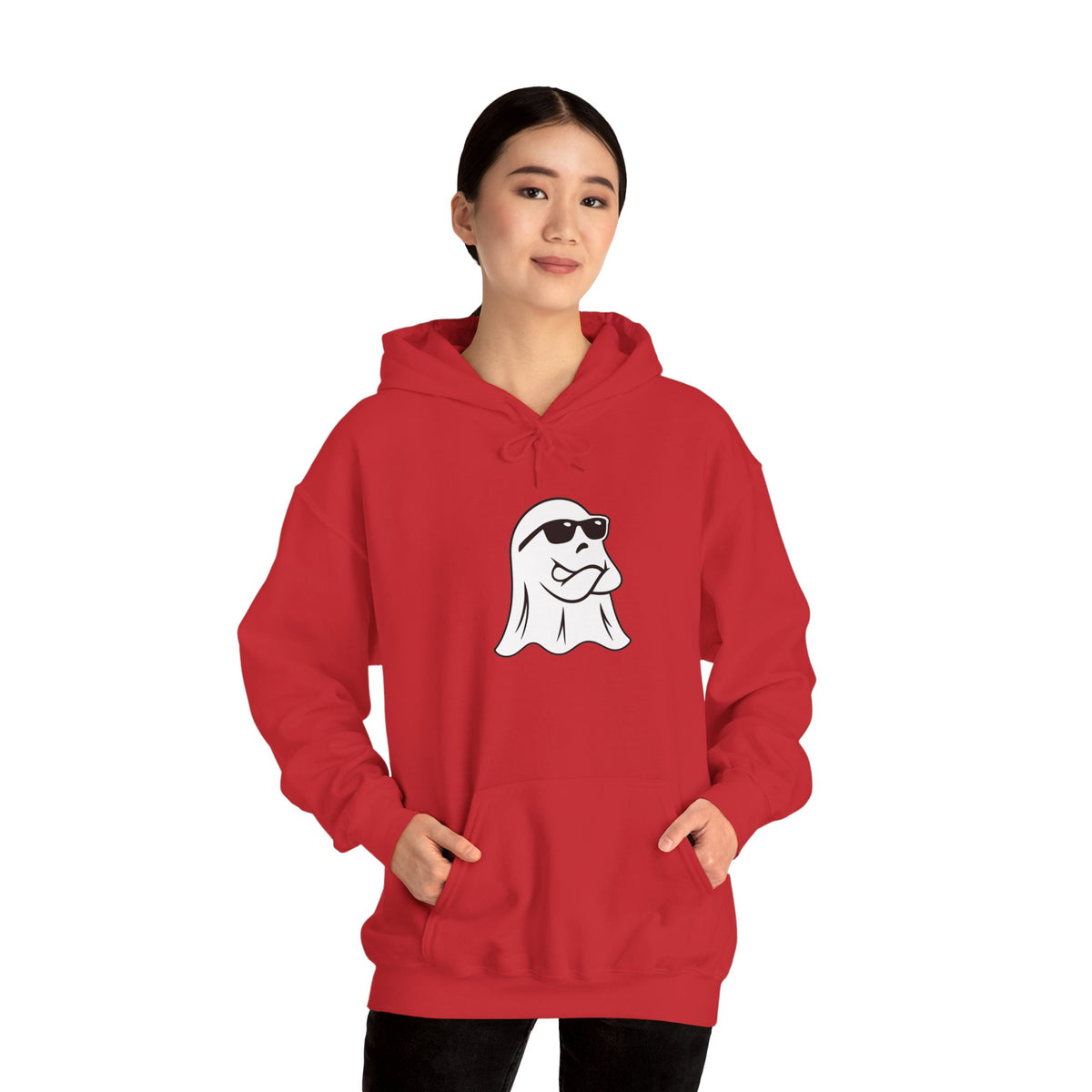 Cool Sunglasses Ghost Hoodie — Cute Minimalist Halloween Pullover