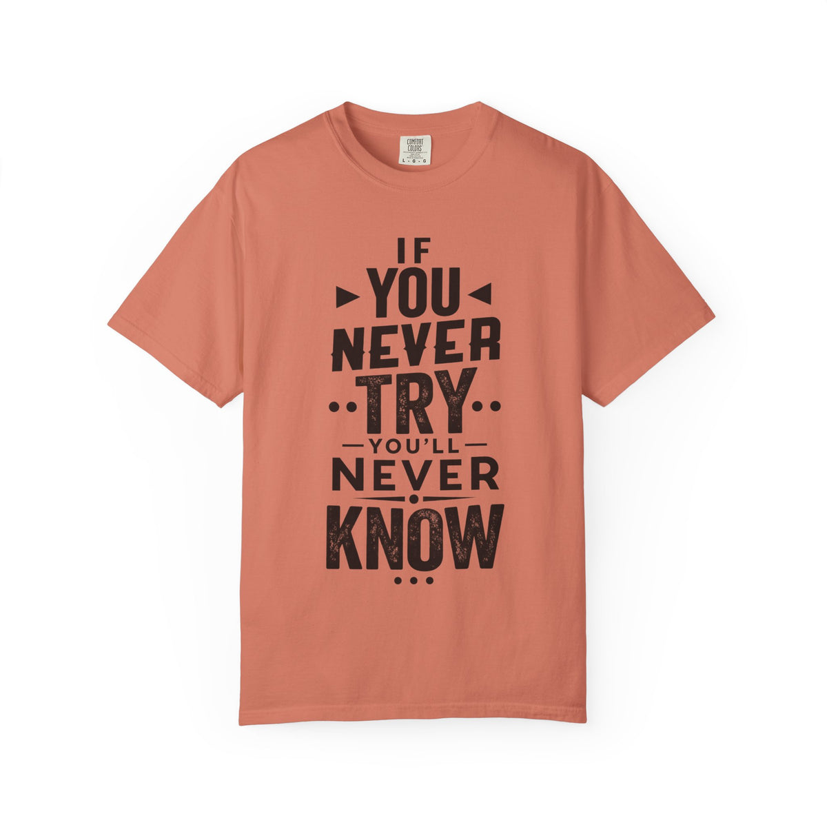 Motivational Graphic T-Shirt — "If You Never Try You'll Never Know" Inspirational Tee