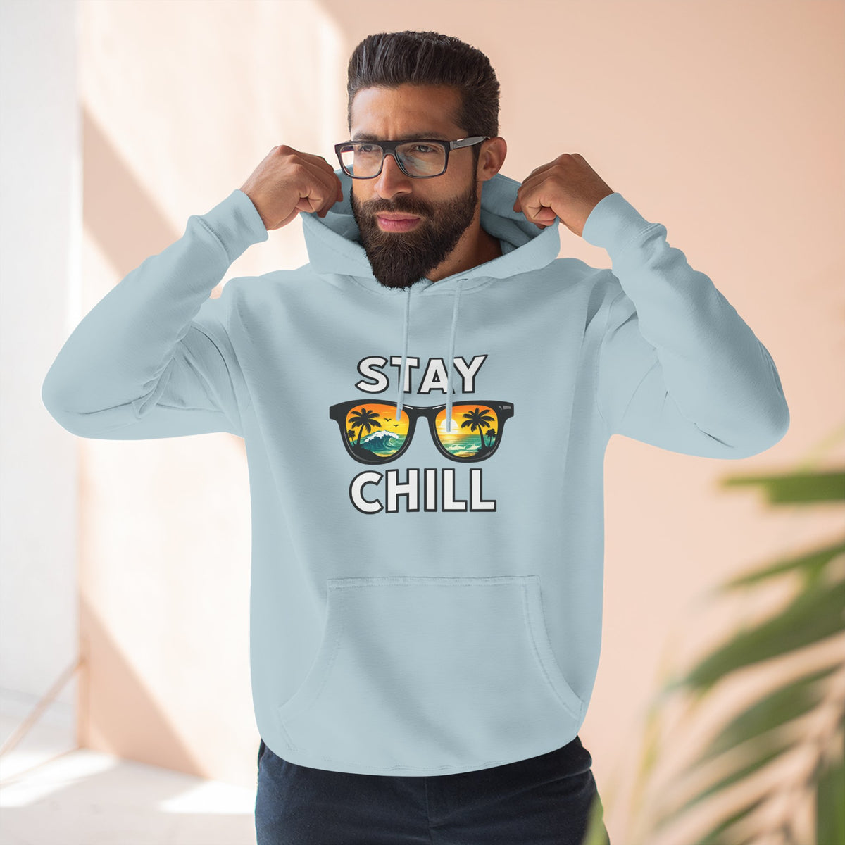 Stay Chill Sunglasses Hoodie — Casual Beach Vibe Pullover