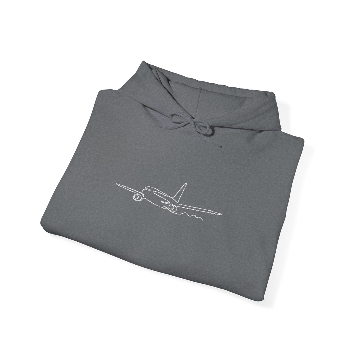 Airplane Silhouette Embroidered Hoodie — Minimal Flight Crew & Aviation Gift