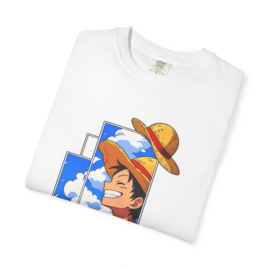 Anime Straw Hat Crew T-Shirt — Luffy Smiling Sky Graphic Tee