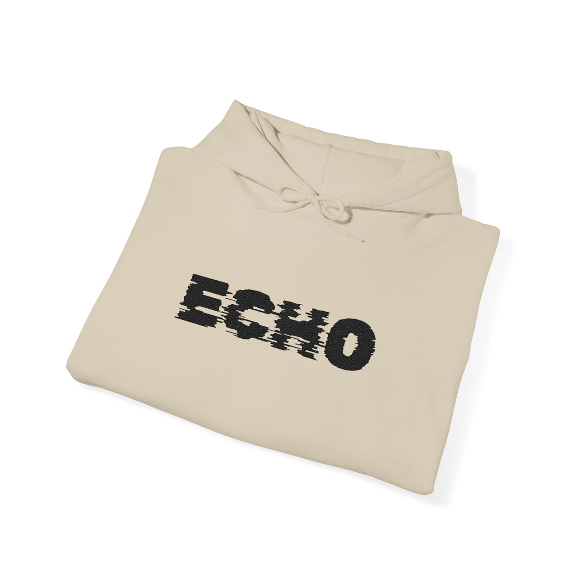 Echo Distressed Logo Hoodie — Retro Grunge Streetwear Pullover