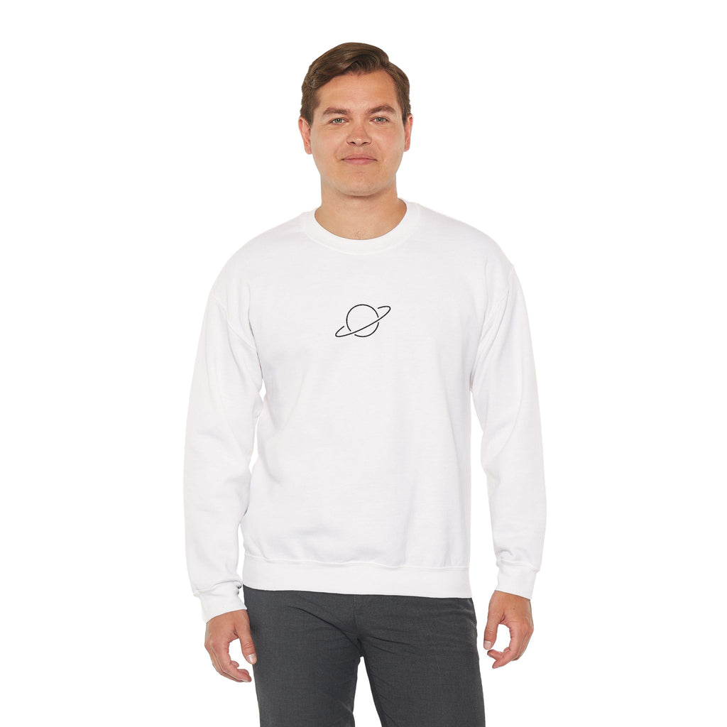 Minimal Planet Crewneck Sweatshirt Embroidered
