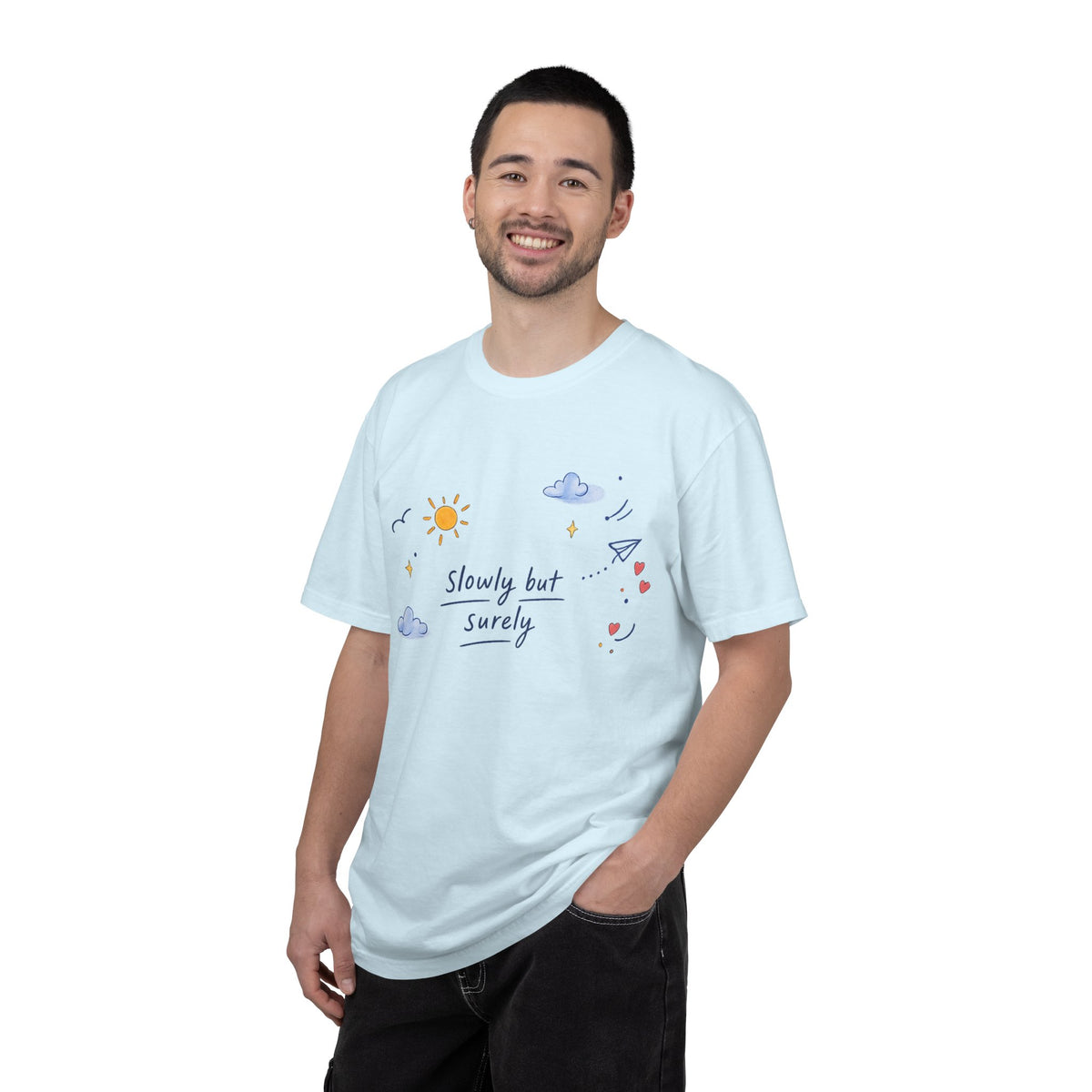 T-Shirt — "Slowly but Surely" Cute Doodle Graphic Tee