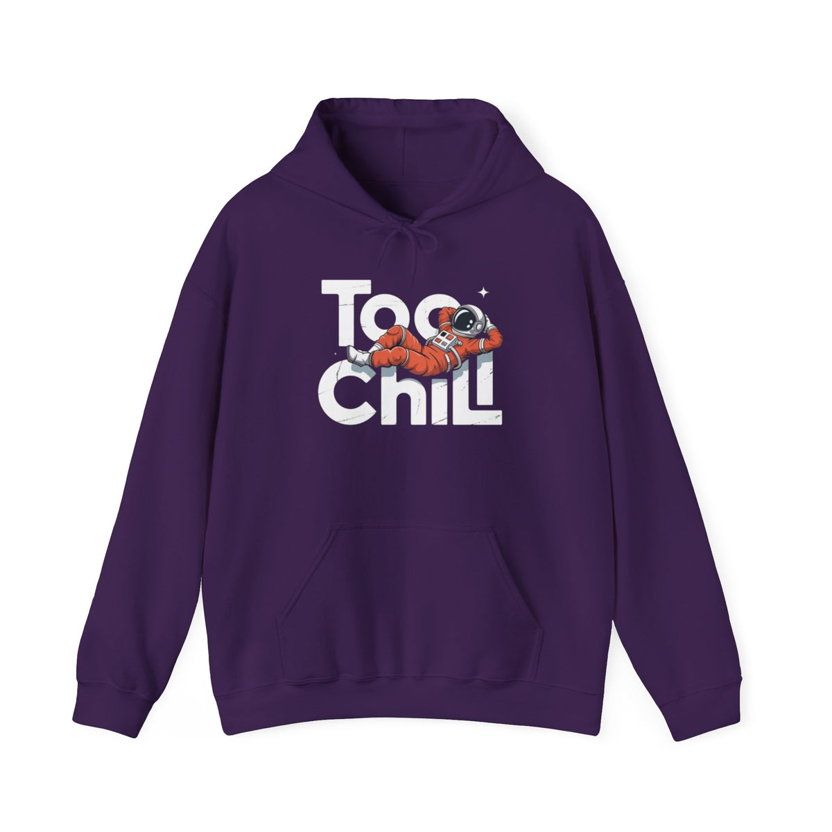 Too Chill Astronaut Hoodie — Retro Space Graphic Pullover