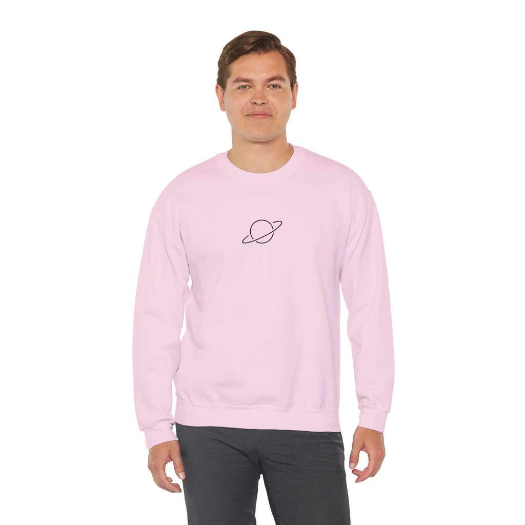Minimal Planet Crewneck Sweatshirt Embroidered