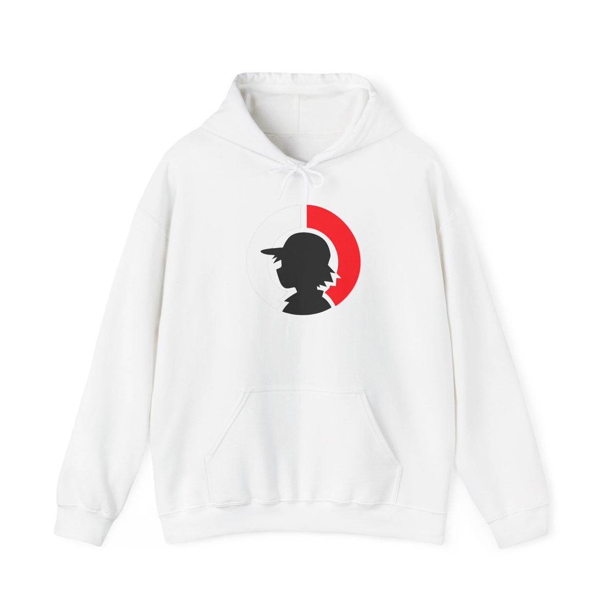 Detective Silhouette Hoodie – Minimal Red Moon Mystery Graphic