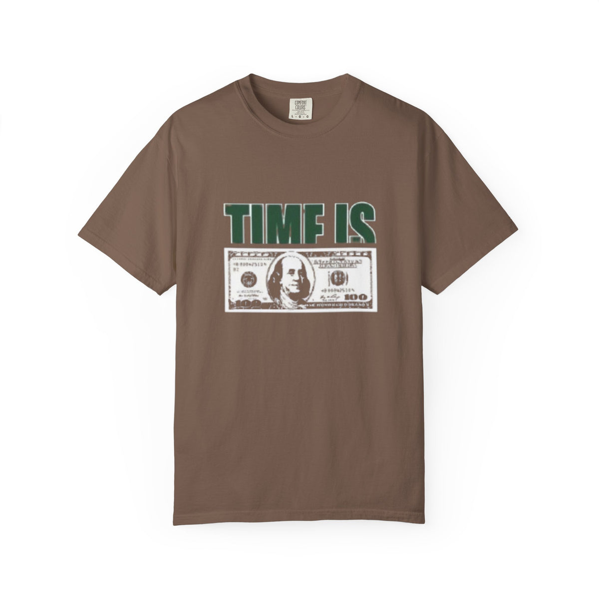Money Vibe T-Shirt — "TIME IS" Graphic Dollar Bill Tee
