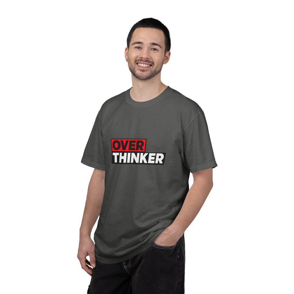 Overthinker Graphic T-Shirt — Bold Red & Black Text Tee