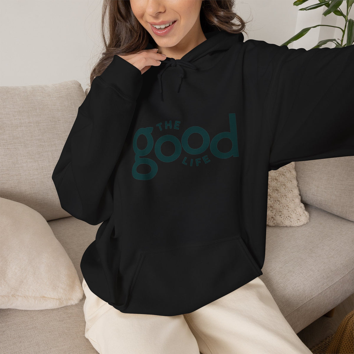 The Good Life Hoodie – Minimal Retro Logo Pullover