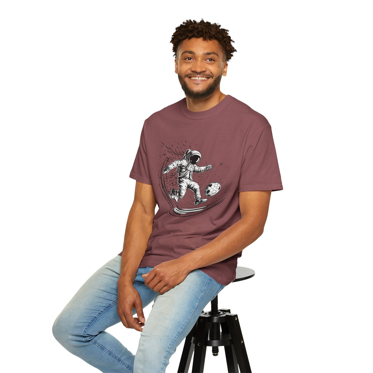 Astronaut Soccer T-Shirt — Space Football Graphic Tee