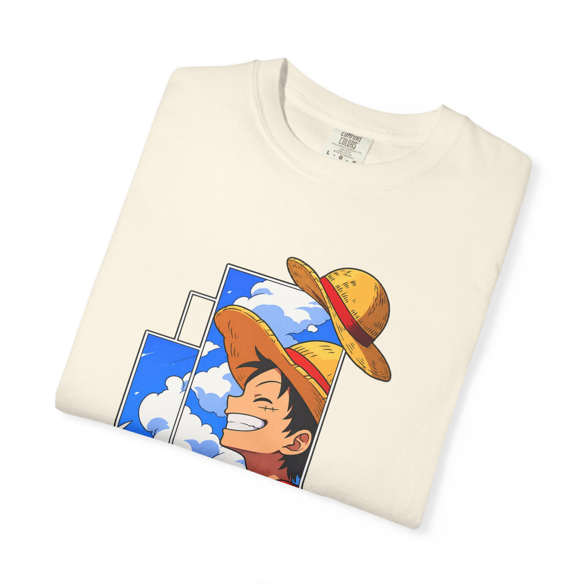 Anime Straw Hat Crew T-Shirt — Luffy Smiling Sky Graphic Tee