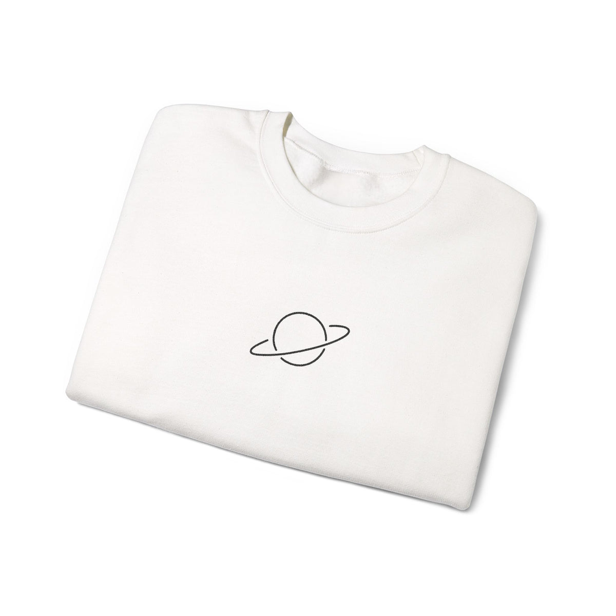 Minimal Planet Crewneck Sweatshirt Embroidered