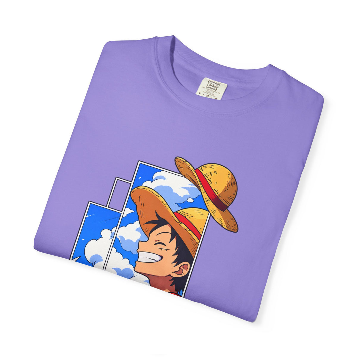 Anime Straw Hat Crew T-Shirt — Luffy Smiling Sky Graphic Tee