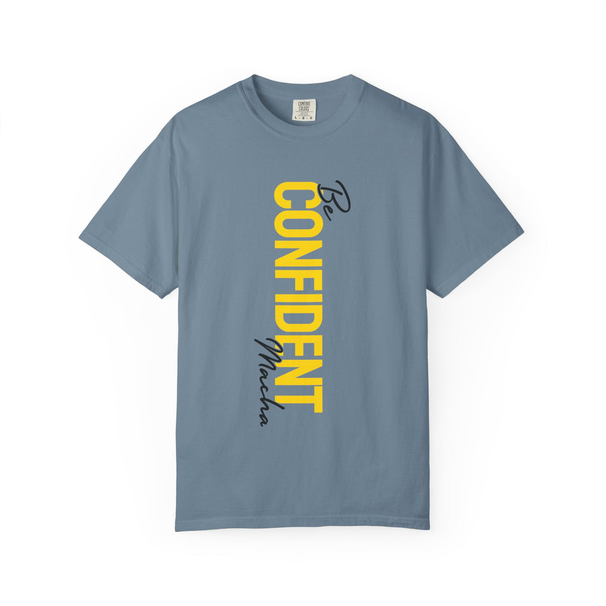 Be Confident Vertical Text T-Shirt — Motivational Graphic Tee