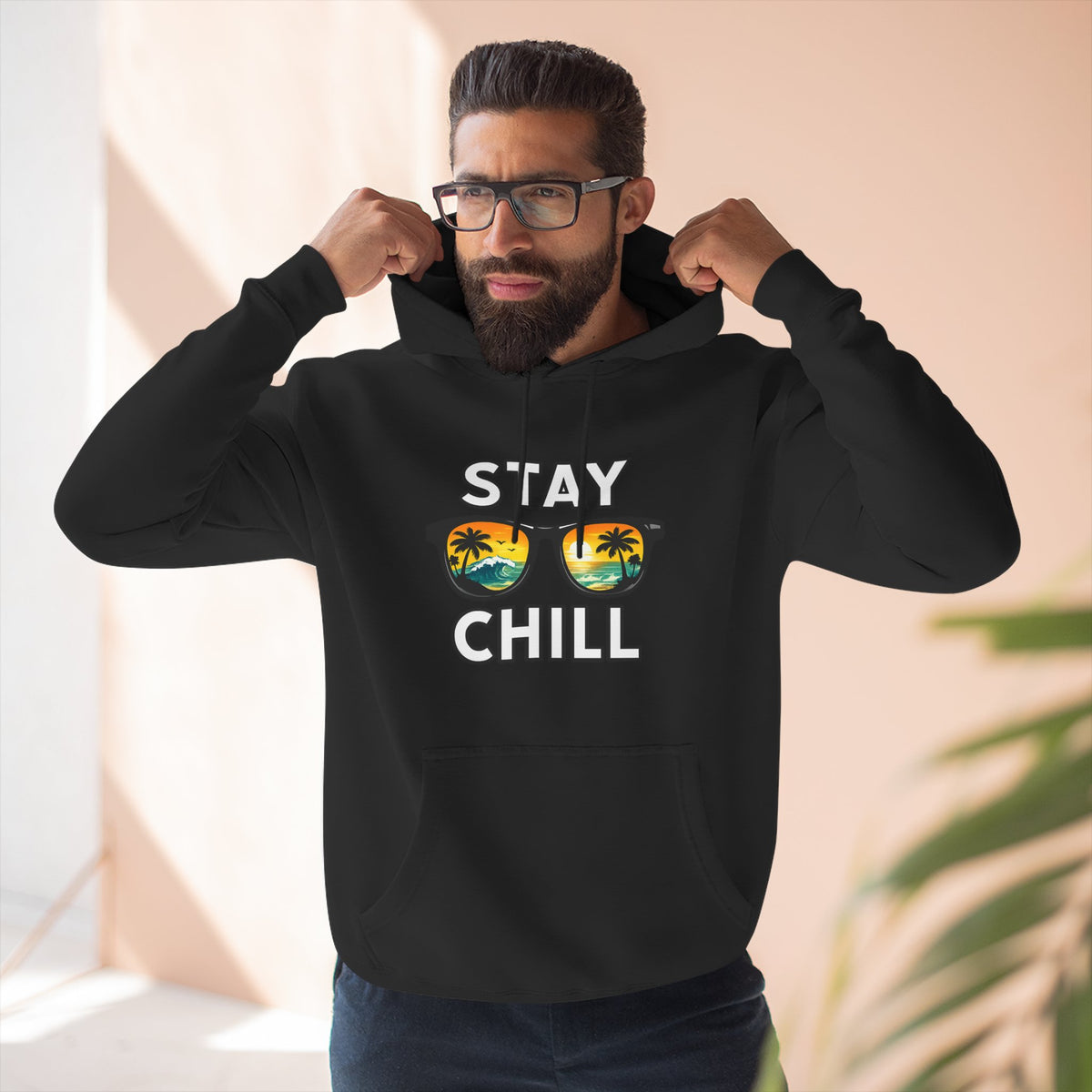 Stay Chill Sunglasses Hoodie — Casual Beach Vibe Pullover