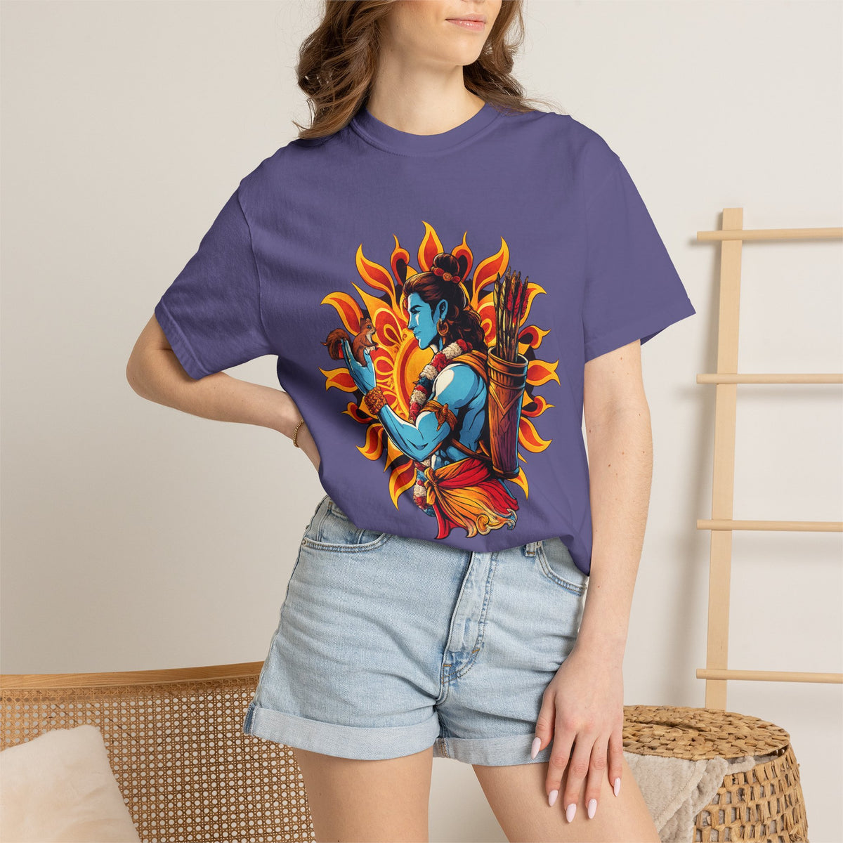 T-Shirt Ram Ji — Mythic Archer Illustration Tee (Sunburst Warrior Graphic)