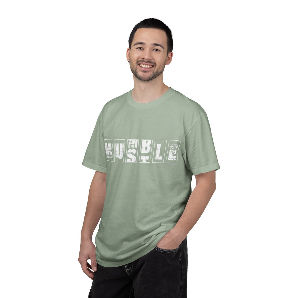 Hustle Block Letter T-Shirt — Vintage Graphic Tee with 'HUSTLE' Design