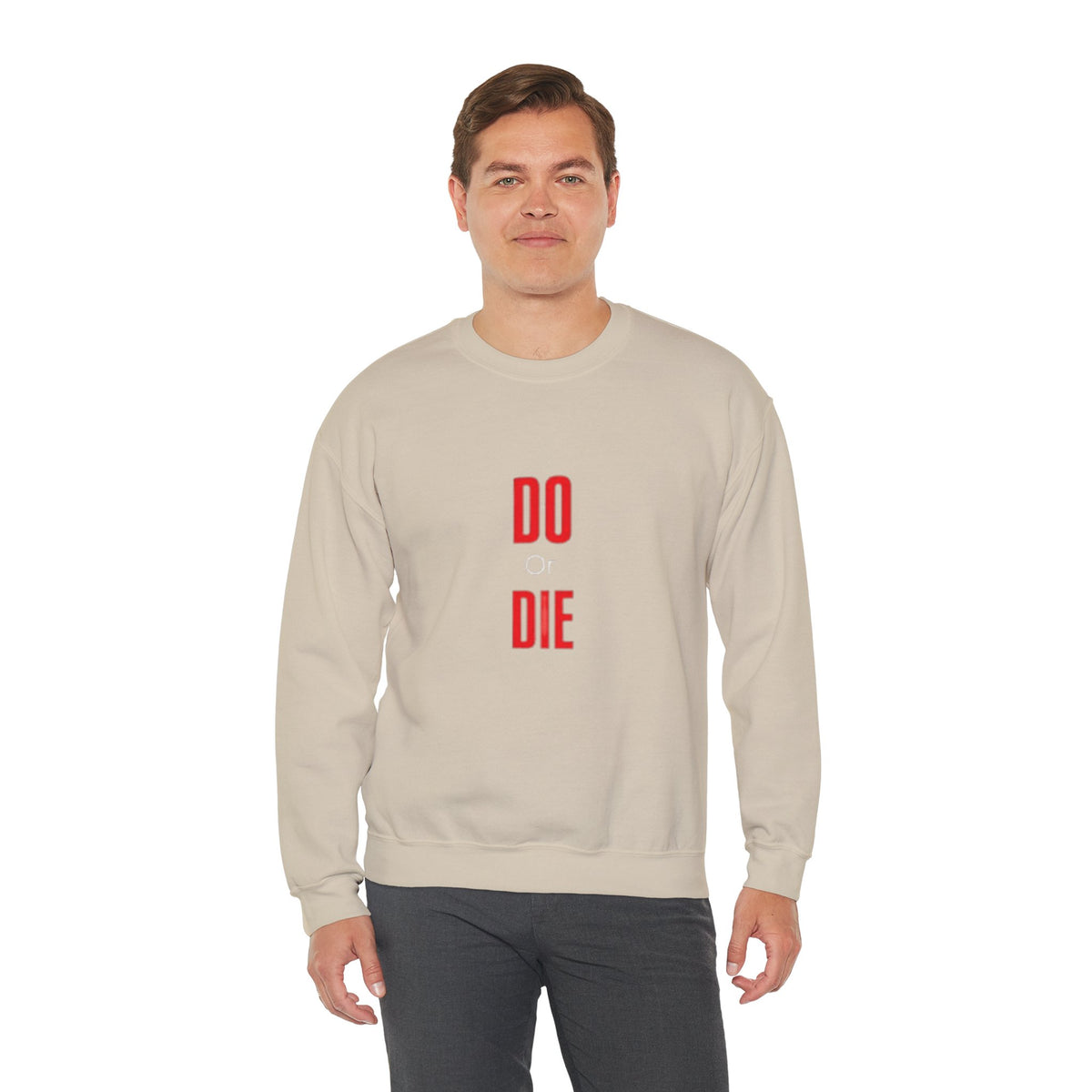 Crewneck Sweatshirt – Minimal 'DO / DIE' Red Vertical Typography