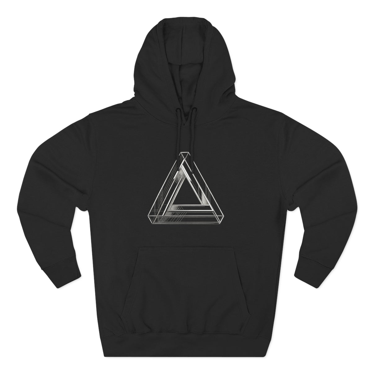 Minimal Geometric Triangle Hoodie — Three-Panel Illusion Design