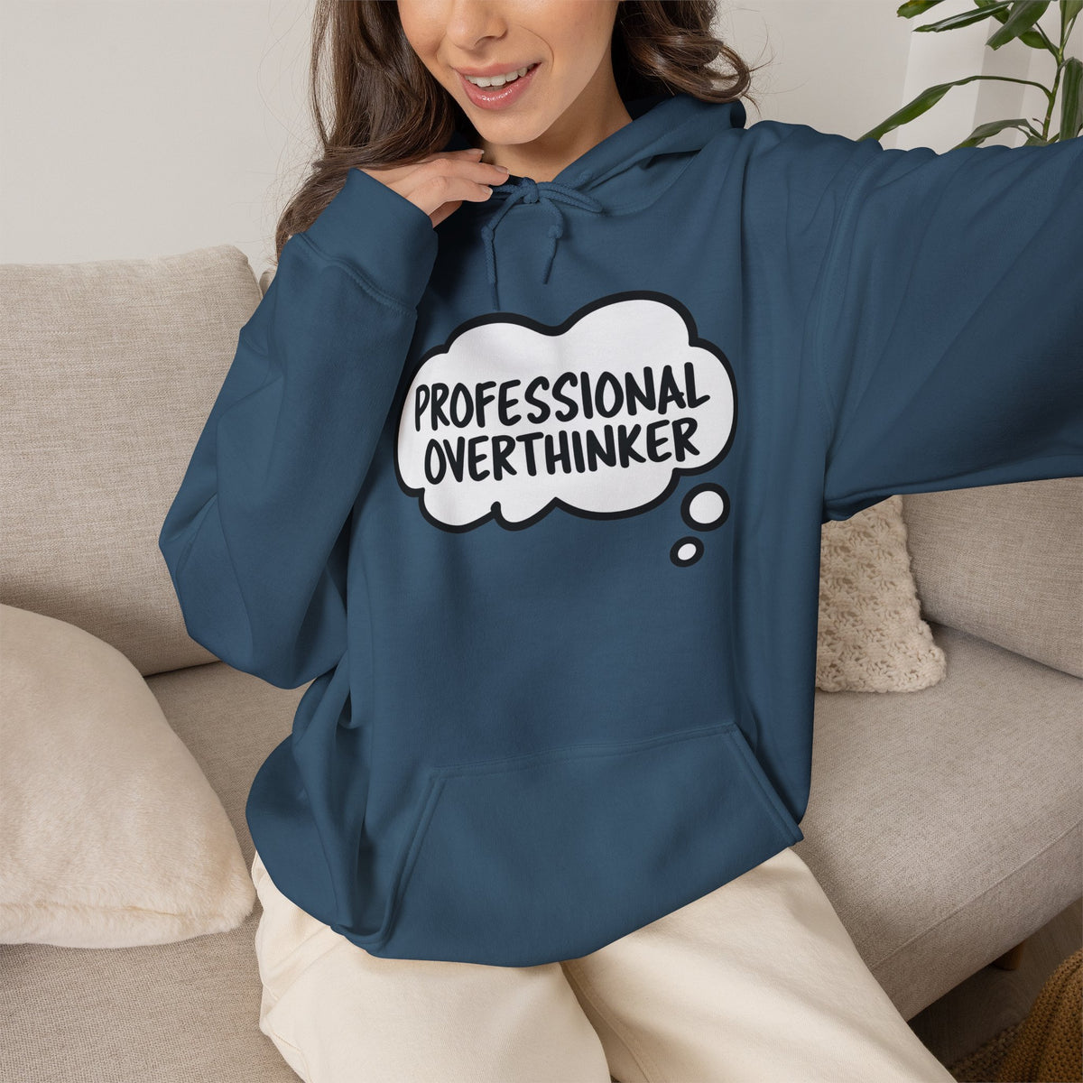 Professional Overthinker Hoodie - Funny Thought Bubble Sweatshirt for Overthinkers