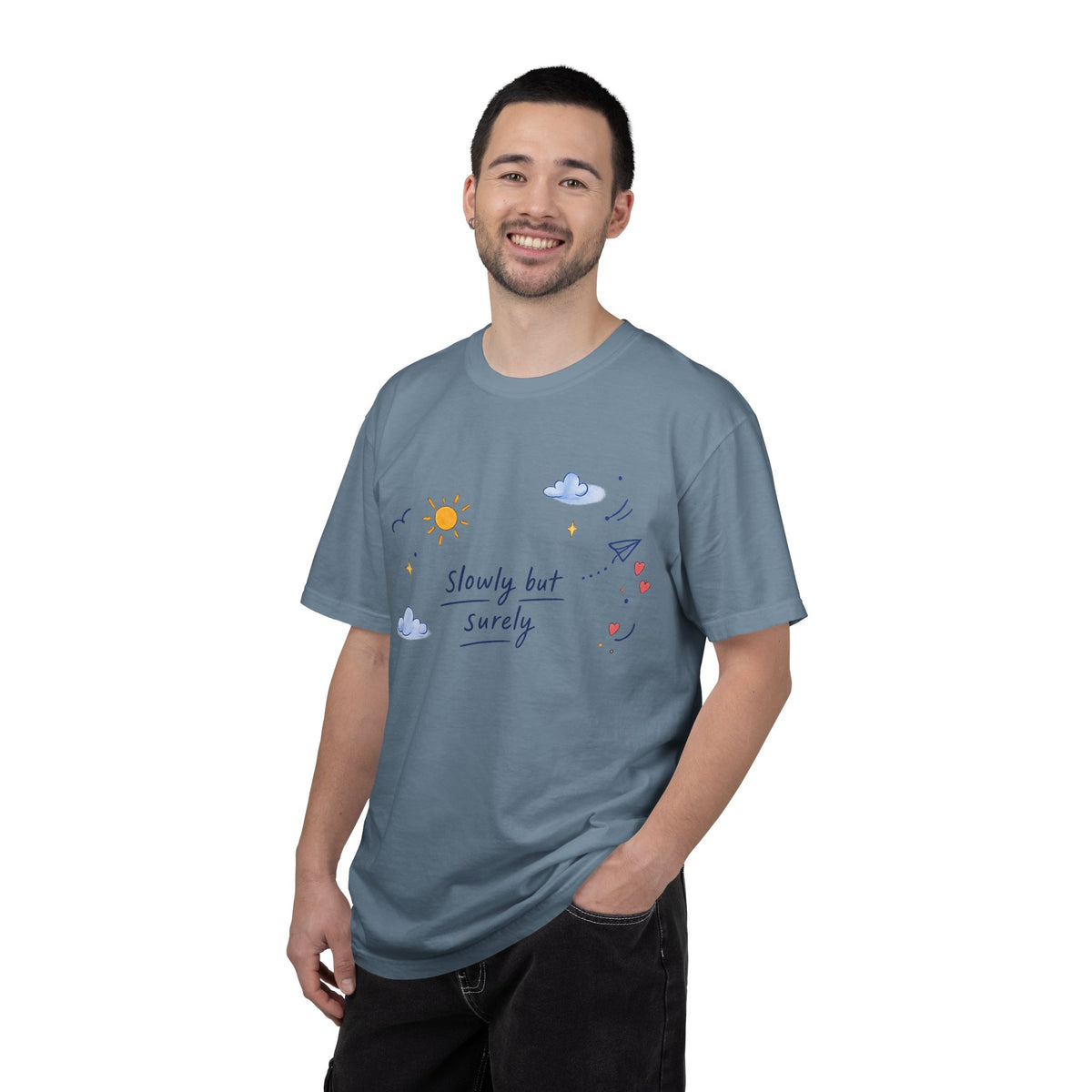 T-Shirt — "Slowly but Surely" Cute Doodle Graphic Tee