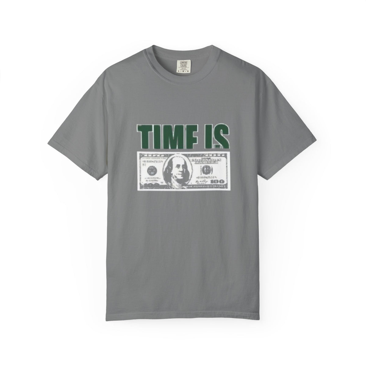 Money Vibe T-Shirt — "TIME IS" Graphic Dollar Bill Tee