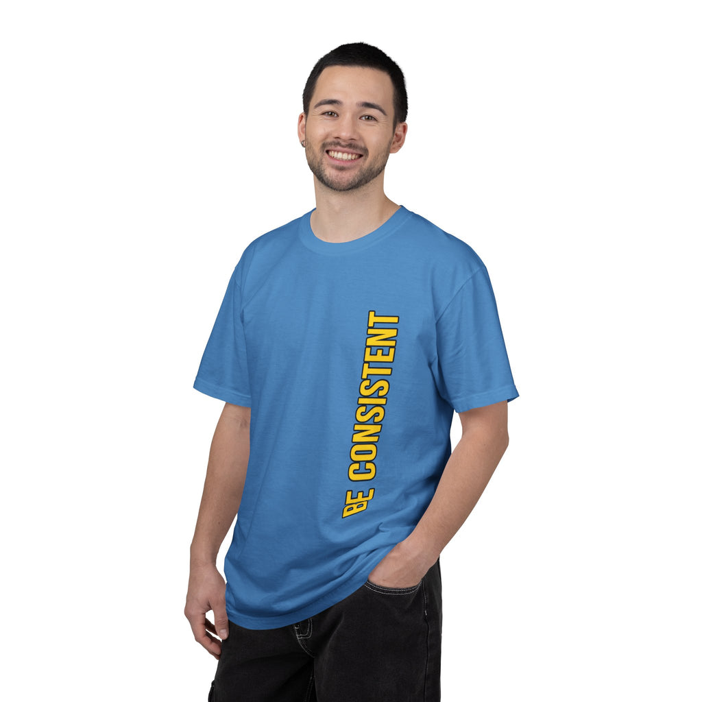 Be Consistent Vertical Graphic T-Shirt — Motivational Fitness Tee