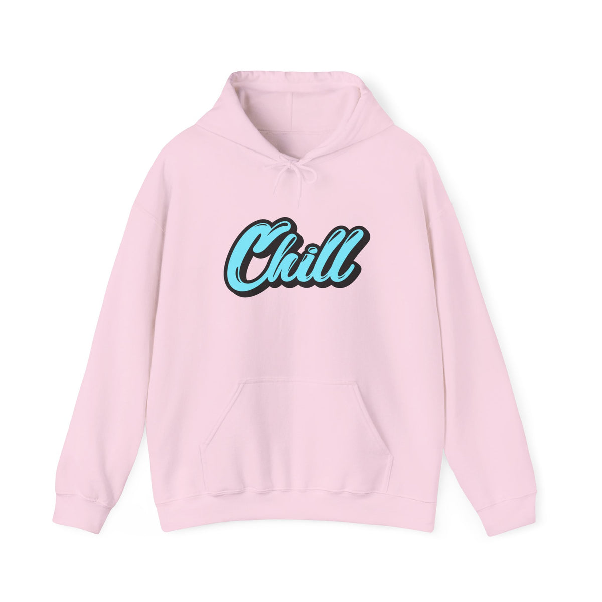 Chill Script Hoodie — Retro Blue Chill Graphic Pullover