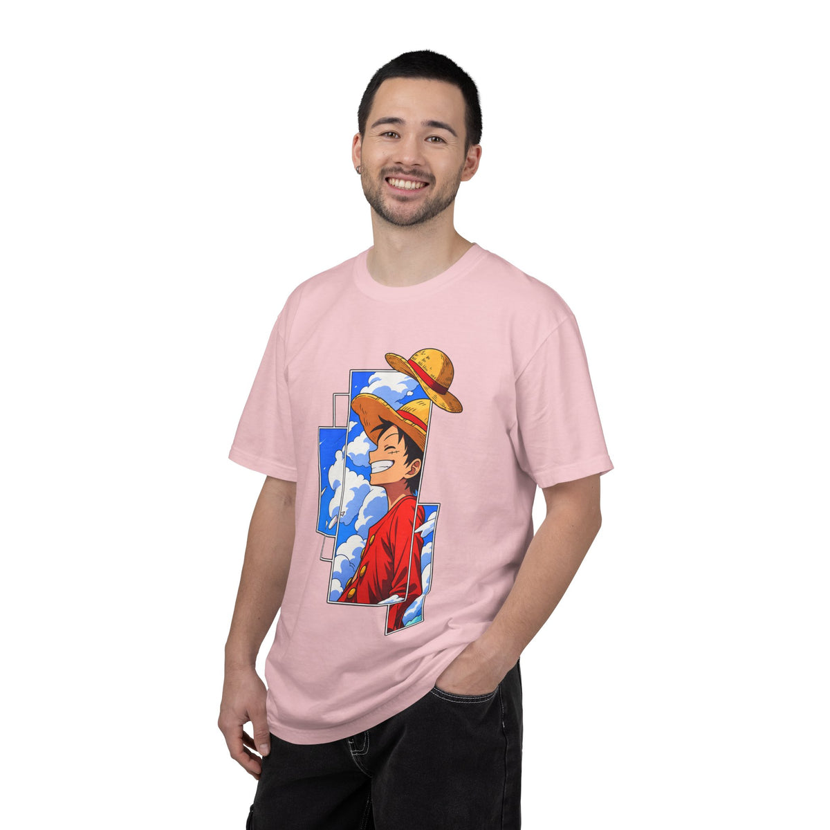 Anime Straw Hat Crew T-Shirt — Luffy Smiling Sky Graphic Tee