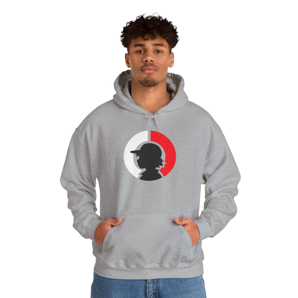 Detective Silhouette Hoodie – Minimal Red Moon Mystery Graphic
