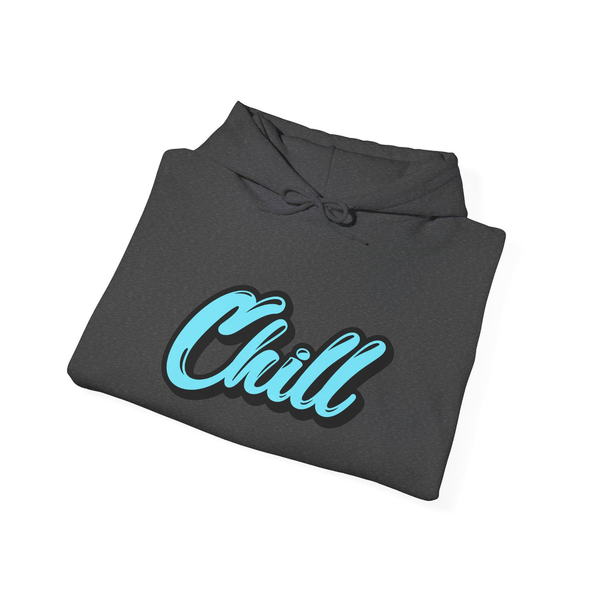 Chill Script Hoodie — Retro Blue Chill Graphic Pullover