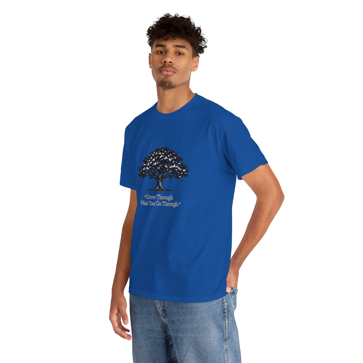 Tree of Growth T-Shirt — "Grow Through What You Go Through" Inspirational Tee