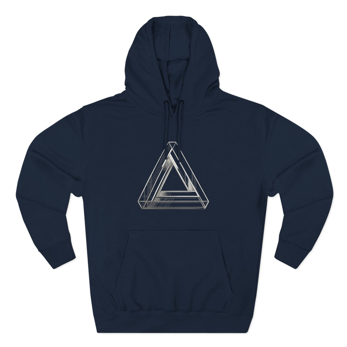 Minimal Geometric Triangle Hoodie — Three-Panel Illusion Design