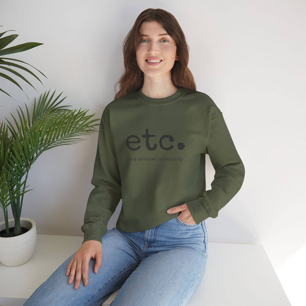 Crewneck Sweatshirt – Minimal 'etc.' Script Logo Casual Pullover