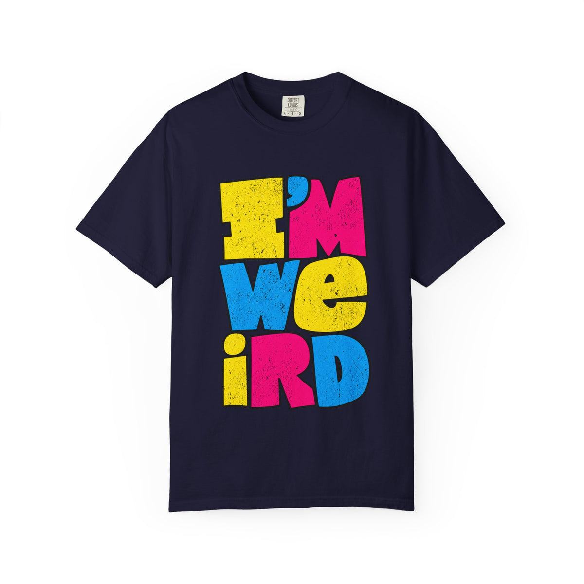 "I'M WEIRD" Colorblock Graphic T-Shirt — Retro Pop Statement Tee